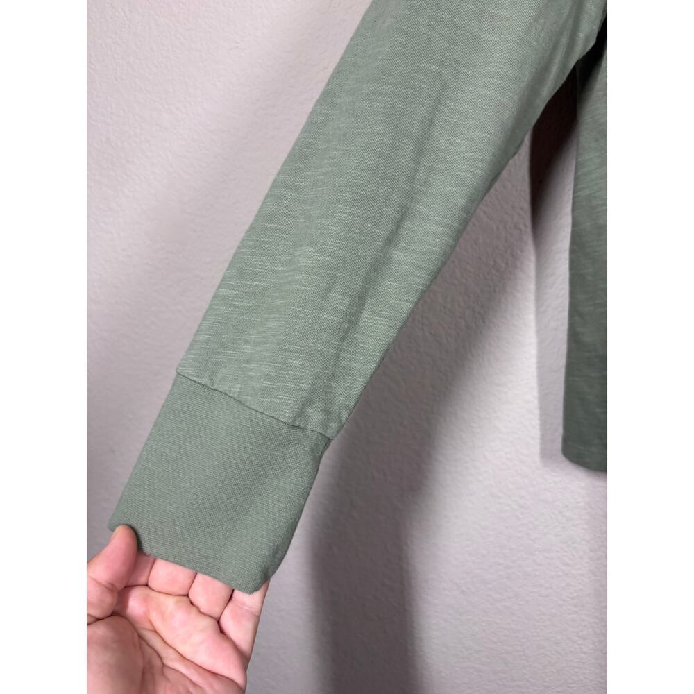 Quince Large 100% Organic Cotton Slub Long Sleeve Tee Sea Spray Green - Picture 5 of 9